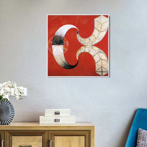 INVIN ART Framed Canvas Giclee Print Svanen Nr. 9, 1914 by Hilma Af Klint Wall Art Living Room Home Office Decorations