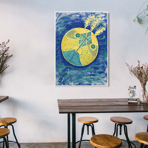 INVIN ART Framed Canvas Group i No.7 Primordial Chaos, 1907 by Hilma Af Klint Wall Art Living Room Home Office Decorations