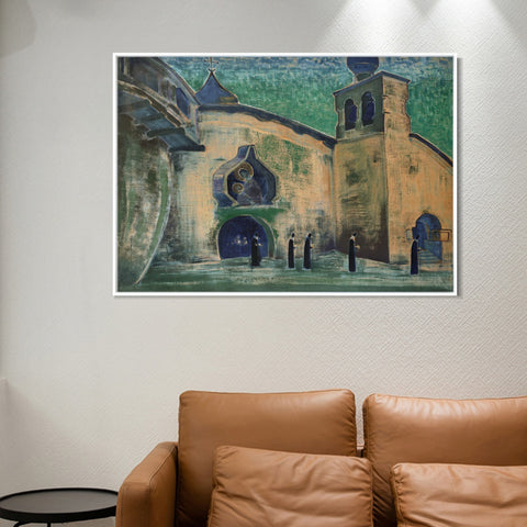 INVIN ART Framed Canvas Giclee Print We Bring the Light-1922 by Nicholas Roerich Wall Art Living Room Home Office Decorations