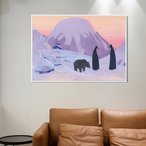 INVIN ART Framed Canvas Giclee Print We not Afraid-1922 by Nicholas Roerich Wall Art Living Room Home Office Decorations