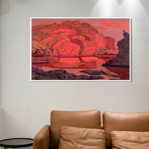 INVIN ART Framed Canvas Giclee Print Buried Treasures 1917 by Nicholas Roerich Wall Art Living Room Home Office Decorations
