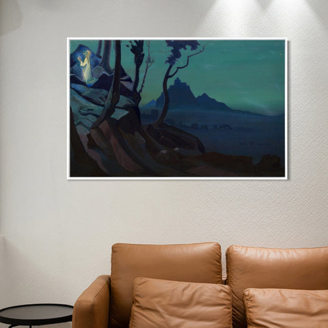 INVIN ART Framed Canvas Giclee Print Chalice of Christ 1925 by Nicholas Roerich Wall Art Living Room Home Office Decorations