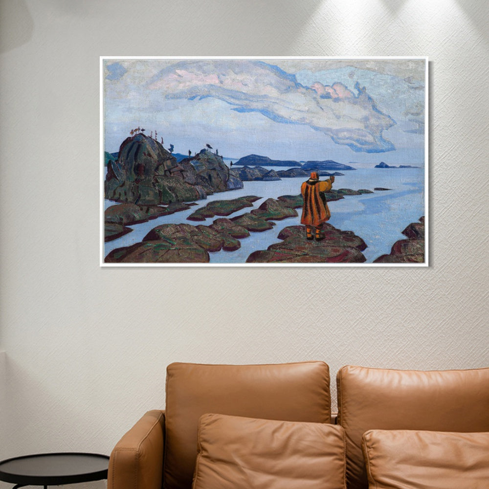 INVIN ART Framed Canvas Giclee Print Command 1917 by Nicholas Roerich Wall Art Living Room Home Office Decorations
