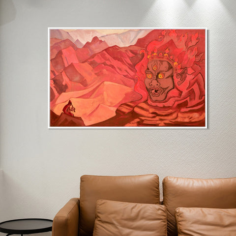INVIN ART Framed Canvas Giclee Print Dorje the Daring One, 1925 by Nicholas Roerich Wall Art Living Room Home Office Decorations