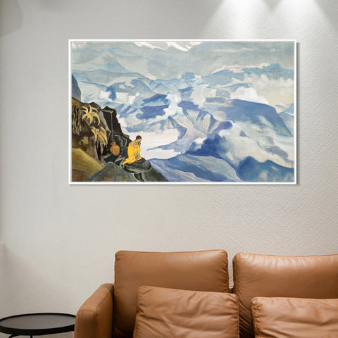 INVIN ART Framed Canvas Giclee Print Drops of Life, 1924 by Nicholas Roerich Wall Art Living Room Home Office Decorations