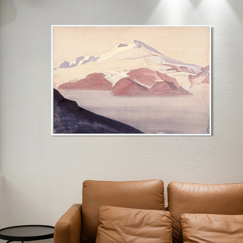 INVIN ART Framed Canvas Giclee Print Elbrus Caucasus, 1933 by Nicholas Roerich Wall Art Living Room Home Office Decorations