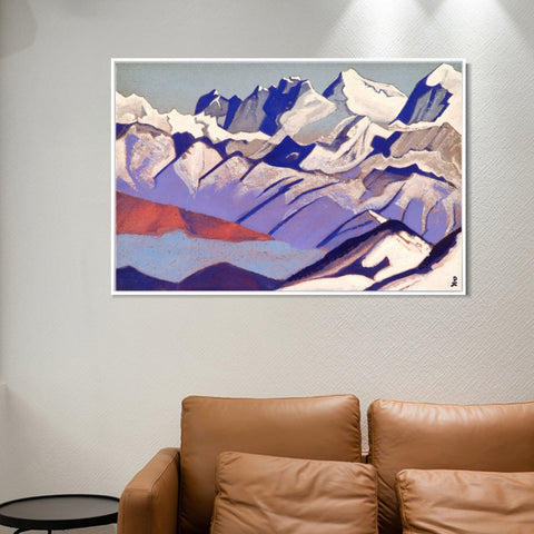 INVIN ART Framed Canvas Giclee Print Everest, 1936 by Nicholas Roerich Wall Art Living Room Home Office Decorations