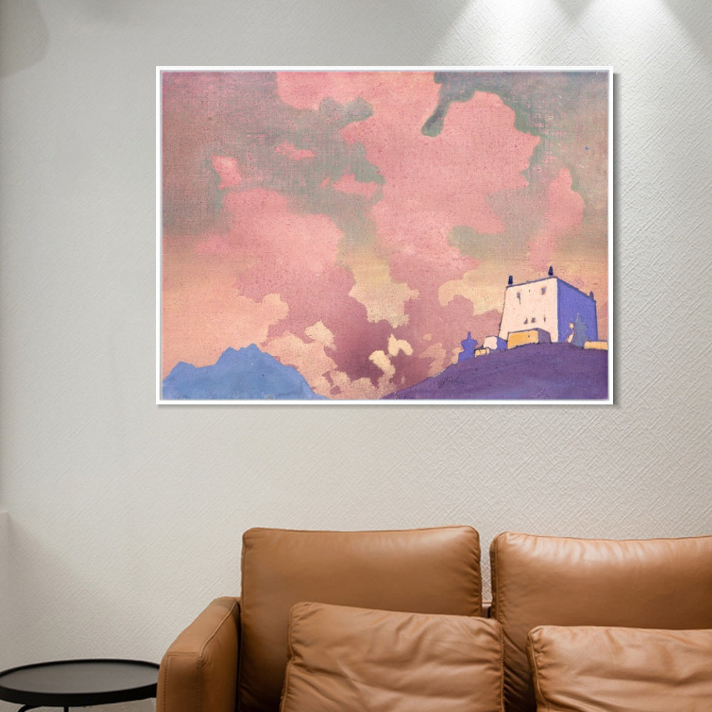 INVIN ART Framed Canvas Giclee Print Gompa, 1932 by Nicholas Roerich Wall Art Living Room Home Office Decorations