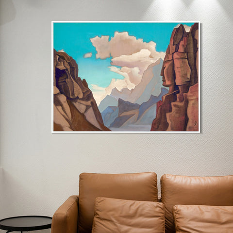 INVIN ART Framed Canvas Giclee Print Great Spirit of Himalayas, 1934 by Nicholas Roerich Wall Art Living Room Home Office Decorations