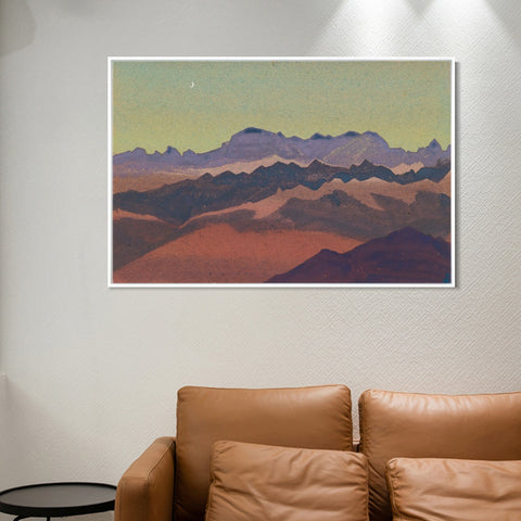 INVIN ART Framed Canvas Giclee Print Himalayas Nearly Sandahpu, 1936 by Nicholas Roerich Wall Art Living Room Home Office Decorations