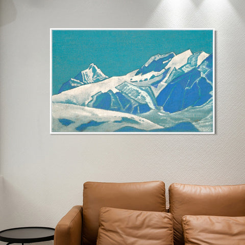 INVIN ART Framed Canvas Giclee Print Himalayas Study-1 by Nicholas Roerich Wall Art Living Room Home Office Decorations