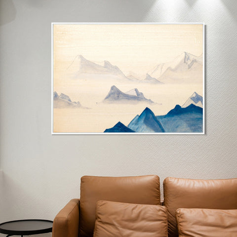 INVIN ART Framed Canvas Giclee Print Himalayas Study-5 by Nicholas Roerich Wall Art Living Room Home Office Decorations