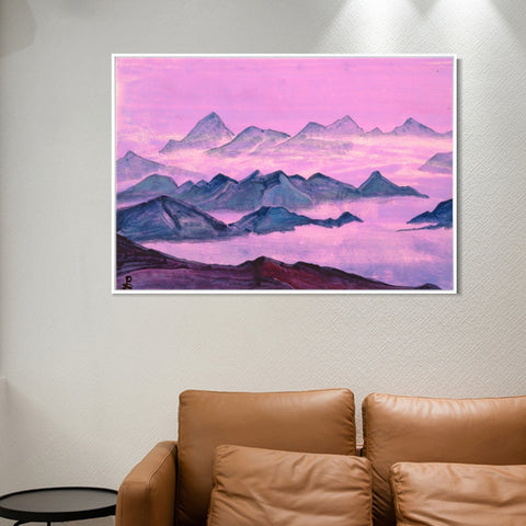 INVIN ART Framed Canvas Giclee Print Himalayas Study Holy Himalayas,1934 by Nicholas Roerich Wall Art Living Room Home Office Decorations