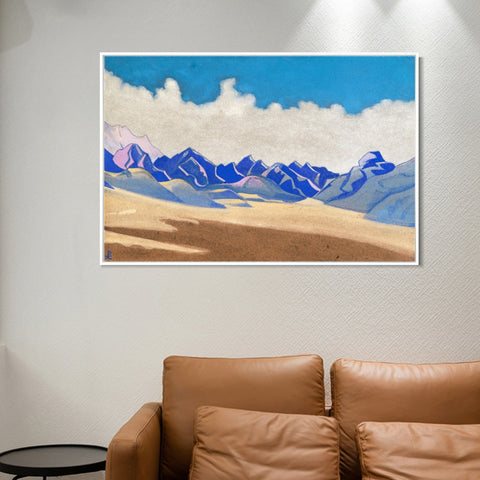 INVIN ART Framed Canvas Giclee Print Karakoram Way to Turkestan, 1936 by Nicholas Roerich Wall Art Living Room Home Office Decorations