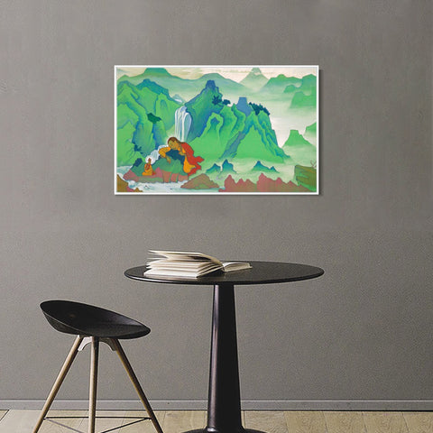 INVIN ART Framed Canvas Giclee Print Padmasambhava, 1924 by Nicholas Roerich Wall Art Living Room Home Office Decorations