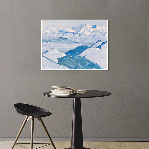 INVIN ART Framed Canvas Giclee Print Ridge of Everest, 1924 by Nicholas Roerich Wall Art Living Room Home Office Decorations