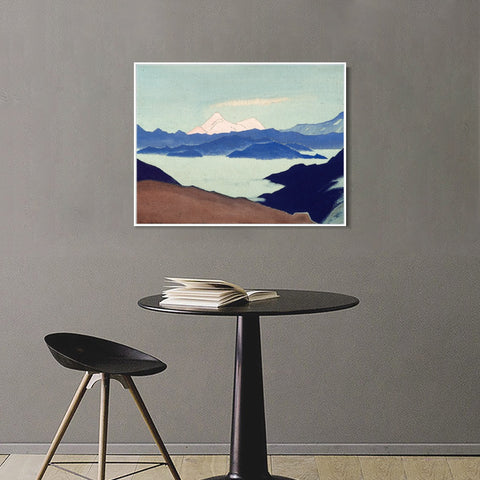 INVIN ART Framed Canvas Giclee Print Sared Himalayas, 1933 by Nicholas Roerich Wall Art Living Room Home Office Decorations