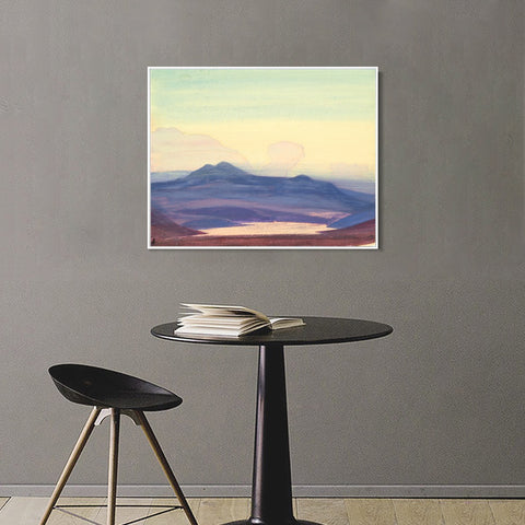 INVIN ART Framed Canvas Giclee Print Study of Mountains, 1931-1 by Nicholas Roerich Wall Art Living Room Home Office Decorations