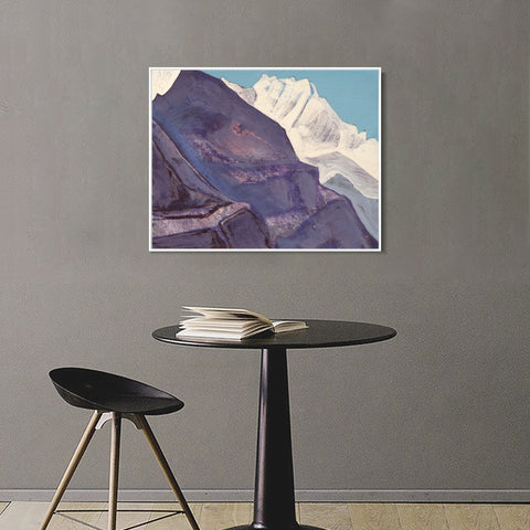 INVIN ART Framed Canvas Giclee Print Study of Mountains, 1933 by Nicholas Roerich Wall Art Living Room Home Office Decorations