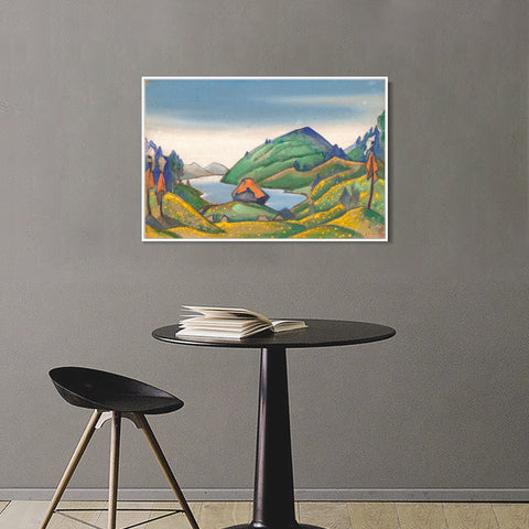 INVIN ART Framed Canvas Giclee Print Study of Scene Decoration for the Rite of Spring, 1944 by Nicholas Roerich Wall Art Living Room Home Office Decorations