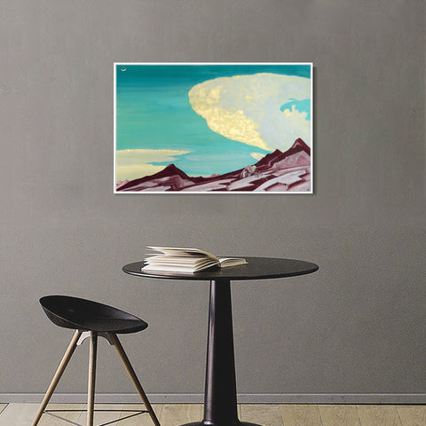 INVIN ART Framed Canvas Giclee Print Tablets of Law, 1931 by Nicholas Roerich Wall Art Living Room Home Office Decorations