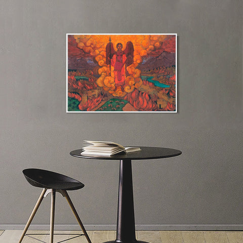 INVIN ART Framed Canvas Giclee Print The Last Angel, 1912 by Nicholas Roerich Wall Art Living Room Home Office Decorations