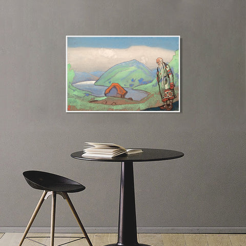 INVIN ART Framed Canvas Giclee Print the Oldest the Wisest, 1944 by Nicholas Roerich Wall Art Living Room Home Office Decorations