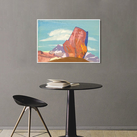 INVIN ART Framed Canvas Giclee Print three Swords by Nicholas Roerich Wall Art Living Room Home Office Decorations