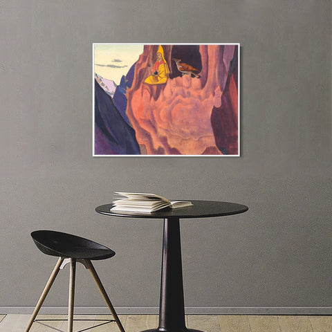 INVIN ART Framed Canvas Giclee Print Tidings of the Eagle, 1927 by Nicholas Roerich Wall Art Living Room Home Office Decorations