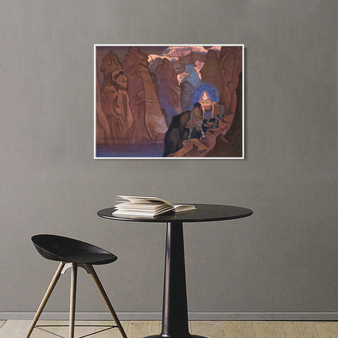 INVIN ART Framed Canvas Giclee Print World Treasure Cintamani, 1924 by Nicholas Roerich Wall Art Living Room Home Office Decorations