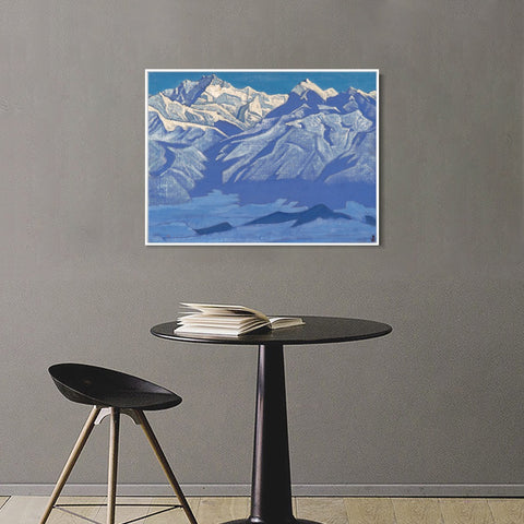 INVIN ART Framed Canvas Giclee Print All Ridge, 1924 by Nicholas Roerich Wall Art Living Room Home Office Decorations