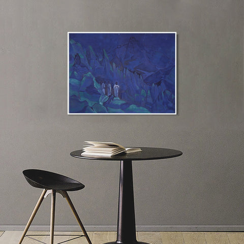 INVIN ART Framed Canvas Giclee Print Burning the Darkness, 1924 by Nicholas Roerich Wall Art Living Room Home Office Decorations