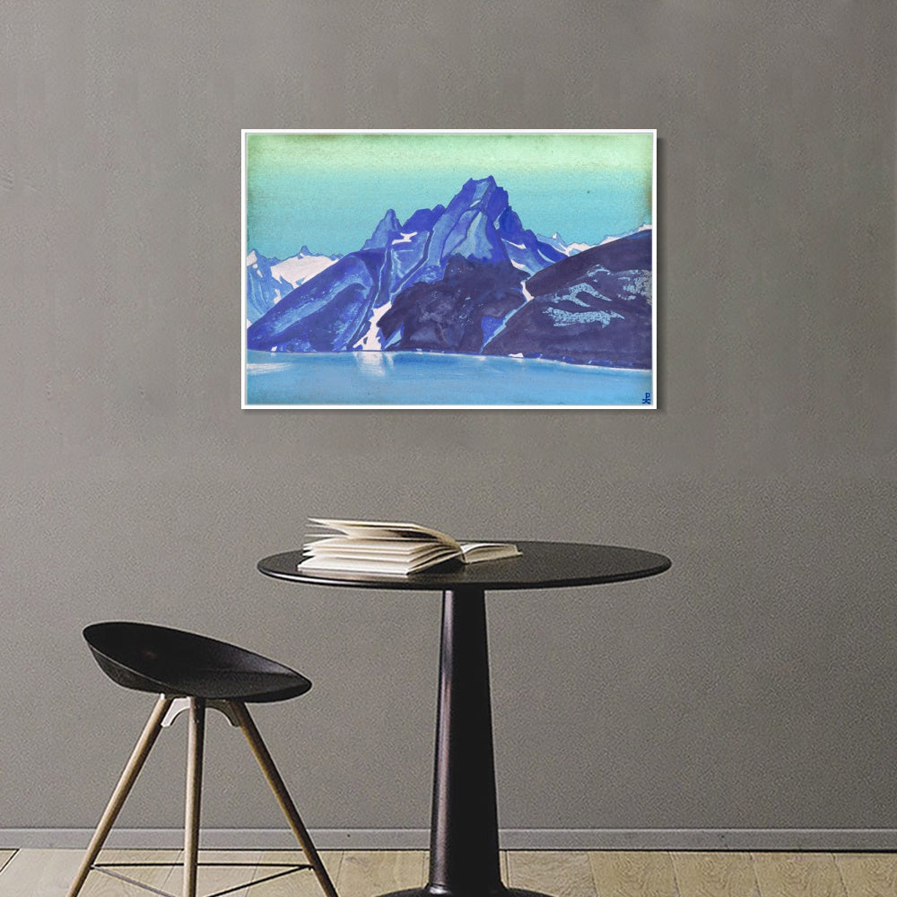 INVIN ART Framed Canvas Giclee Print Lake of the Nagas Kashmir, 1936 by Nicholas Roerich Wall Art Living Room Home Office Decorations