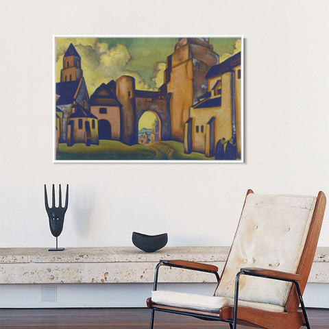 INVIN ART Framed Canvas Giclee Print Secrets of the Walls, 1920, Made of mixed media by Nicholas Roerich Wall Art Living Room Home Office Decorations