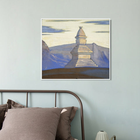 INVIN ART Framed Canvas Giclee Print Stupa near Sharugen, 1928 by Nicholas Roerich Wall Art Living Room Home Office Decorations