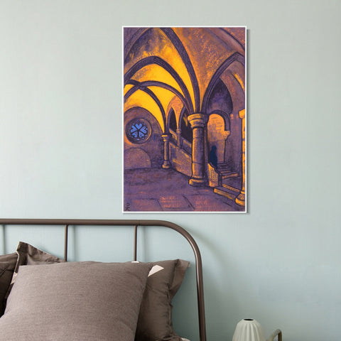 INVIN ART Framed Canvas Giclee Print Castle, 1936 by Nicholas Roerich Wall Art Living Room Home Office Decorations