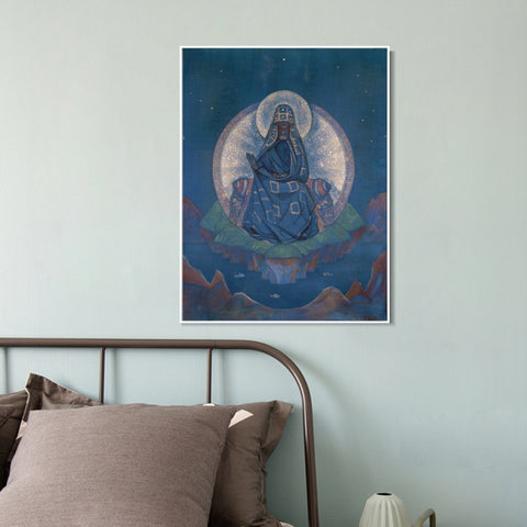 INVIN ART Framed Canvas Giclee Print Mother of the World, 1924 by Nicholas Roerich Wall Art Living Room Home Office Decorations