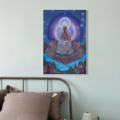 INVIN ART Framed Canvas Giclee Print Mother of the World, 1937 by Nicholas Roerich Wall Art Living Room Home Office Decorations