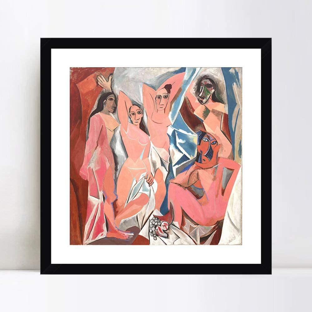 INVIN ART Framed Canvas Giclee Print Art Les Demoiselles d'Avignon by Pablo Picasso Wall Art