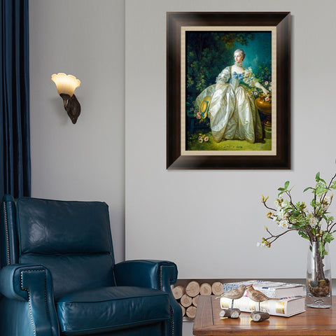 INVIN ART Framed Canvas Art Giclee Print Madame Bergeret by Francois Boucher Wall Art Living Room Home Office Decorations