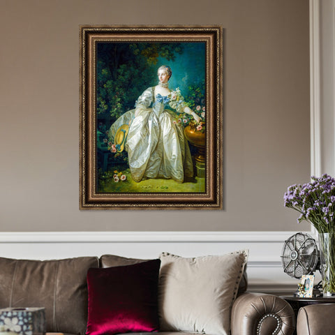 INVIN ART Framed Canvas Art Giclee Print Madame Bergeret by Francois Boucher Wall Art Living Room Home Office Decorations