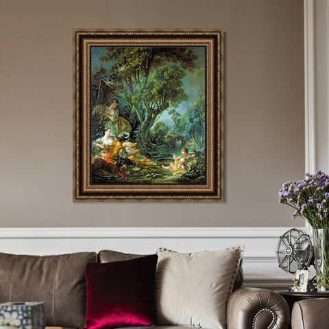 INVIN ART Framed Canvas Art Giclee Print Series#004 by Francois Boucher Wall Art Living Room Home Office Decorations