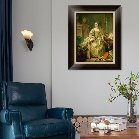 INVIN ART Framed Canvas Art Giclee Print La Marquise de Pompadour by Francois Boucher Wall Art Living Room Home Office Decorations