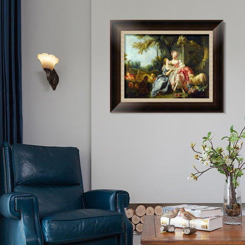 INVIN ART Framed Canvas Art Giclee Print The Billet Doux by Francois Boucher Wall Art Living Room Home Office Decorations