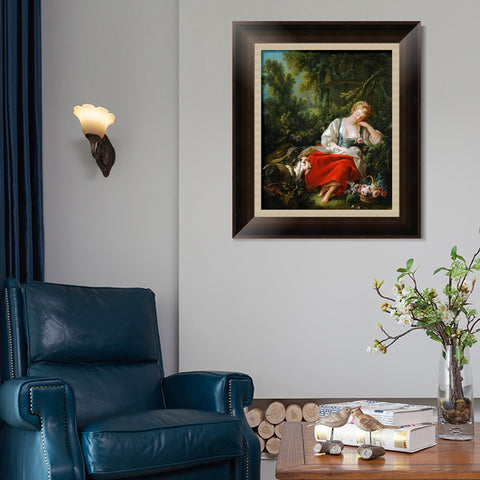 INVIN ART Framed Canvas Art Giclee Print Series#010 by Francois Boucher Wall Art Living Room Home Office Decorations