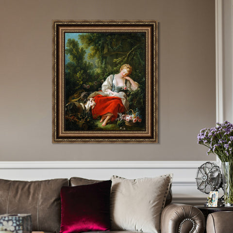 INVIN ART Framed Canvas Art Giclee Print Series#010 by Francois Boucher Wall Art Living Room Home Office Decorations