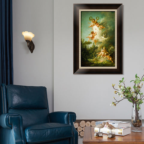 INVIN ART Framed Canvas Art Giclee Print Series#012 by Francois Boucher Wall Art Living Room Home Office Decorations