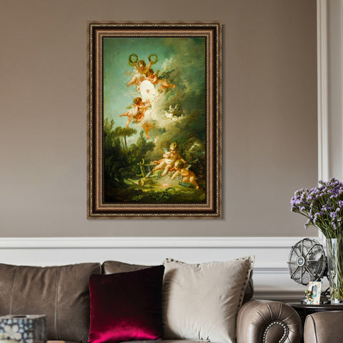 INVIN ART Framed Canvas Art Giclee Print Series#012 by Francois Boucher Wall Art Living Room Home Office Decorations