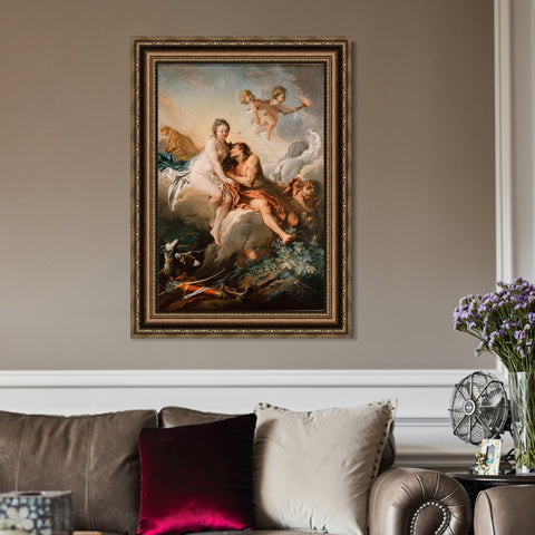 INVIN ART Framed Canvas Art Giclee Print Venus and Mars by Francois Boucher Wall Art Living Room Home Office Decorations