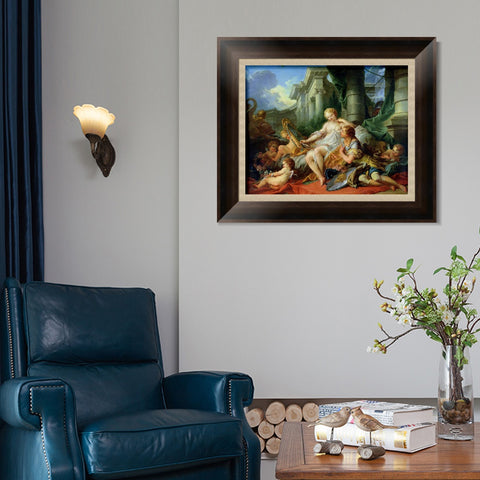 INVIN ART Framed Canvas Art Giclee Print Rinaldo Armida by Francois Boucher Wall Art Living Room Home Office Decorations